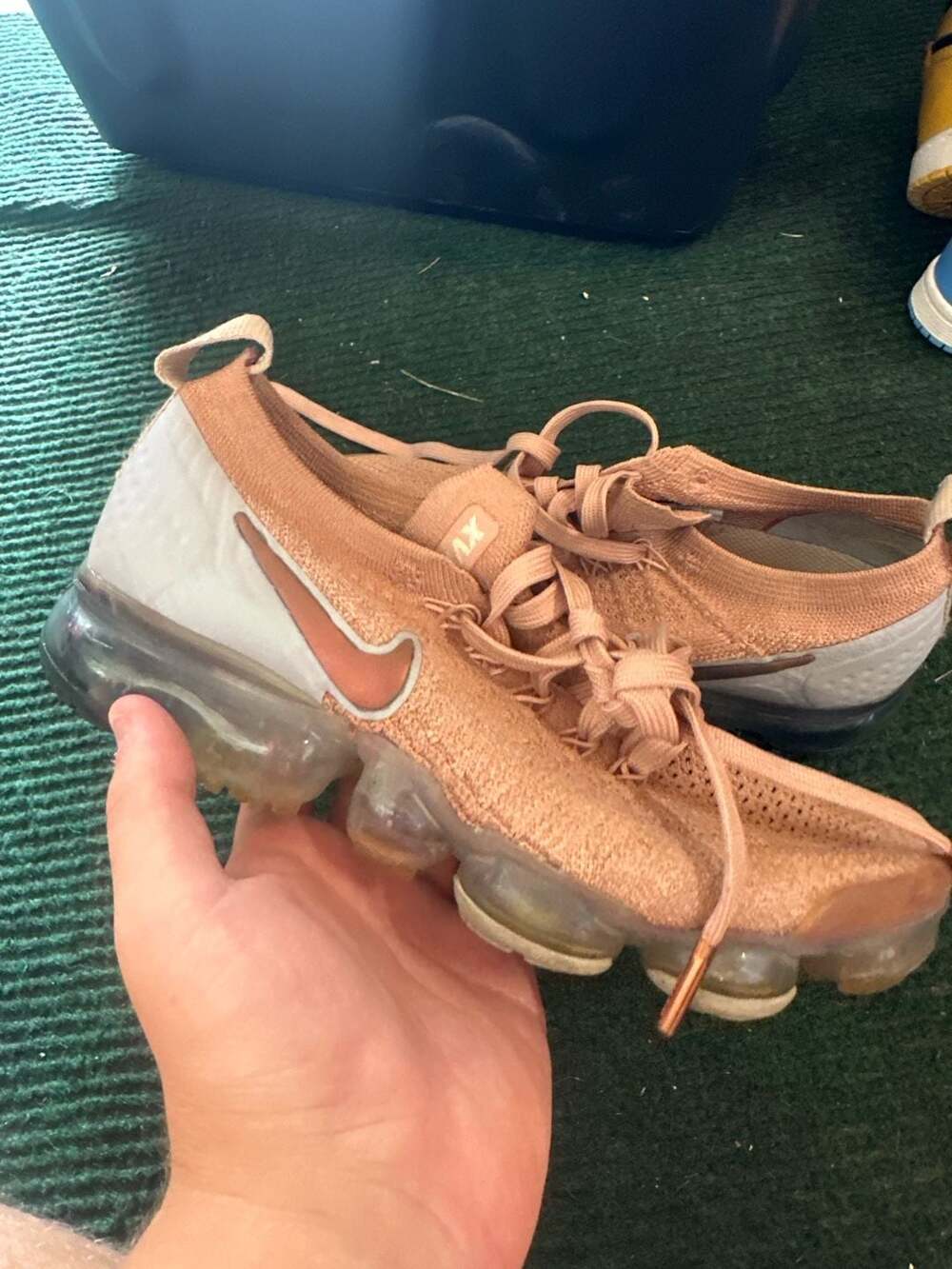 Nike Wmns Air VaporMax Flyknit 2 Rose Gold Bio Beige Sneakers Size 7 Women